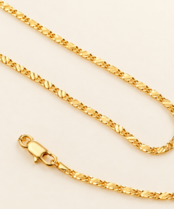 Fine 2mm Flat Side Chain Necklace, Gold or Silver Tone, Eight Lengths